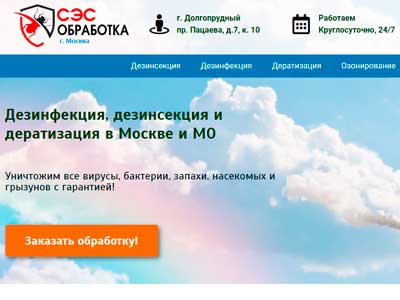 Создание сайтов в Томске - Сайт фирмы по услугам дезинфекции, дезинсекции и дератизации